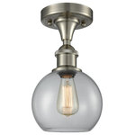 Innovations Lighting - Athens 1-Light LED Semi-Flush Mount, Brushed Satin Nickel, Glass: Clear - A truly dynamic fixture, the Ballston fits seamlessly amidst most decor styles. Its sleek design and vast offering of finishes and shade options makes the Ballston an easy choice for all homes.