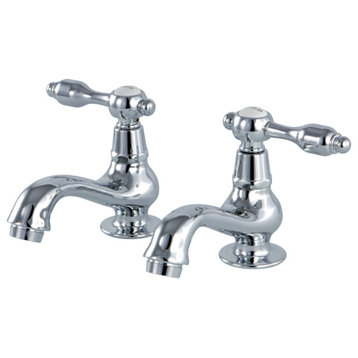 Kingston Brass Basin Faucet With Lever Handle, Polished Chrome
