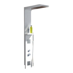 ADM Bathroom Design - ADM Shower Panel System With Handheld Shower Sprayer, White, 59" - Shower Panels And Columns