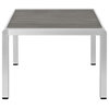 Shore Outdoor Aluminum Coffee Table, Silver Gray
