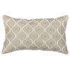 Pasargad Home Naples Embroidered Pillow, Beige/Ivory