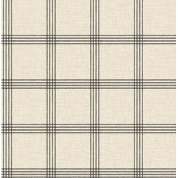 Chesapeake by Brewster 3115-24479 Ester Black Plaid Wallpaper