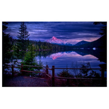 Nicholas Bielemeier Mt Hood Sunset On Lost Lake, Oregon Art Print, 24"x36"