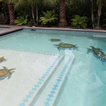 Sea Turtle Pool Tile Design