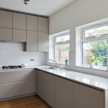 Taupe Handleless Kitchen