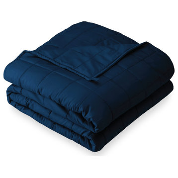 Bare Home Weighted Blanket, Cotton Dark Blue, 60"x80", 17lb