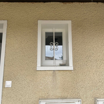 Fenêtre fixe et porte fenêtre avec vitrage sable en pvc blanc