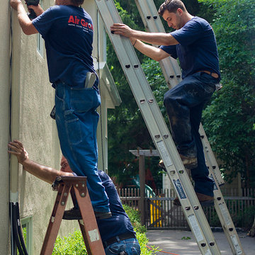 Installing Leader Pipe Over Refrigeration Lines