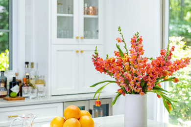 Example of a transitional kitchen design in Raleigh