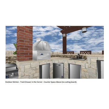 Houston Firepit, Two-Tier Pergola & Outdoor Kitchen With Pizza Oven