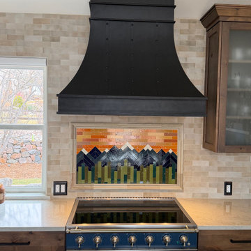 Black Custom Copper Range Hood | Rustic Modern Kitchen in Centennial,CO