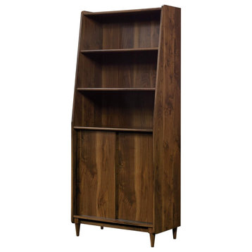 Tall Bookcase, Hardwood Legs With 2 Fixed & 1 Adjustable Shelves, Walnut Finish