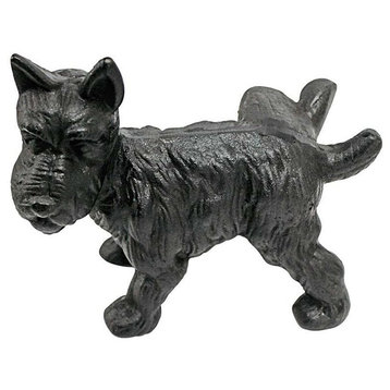 Collectible Black Scottish Dog Cast Iron Bookend and Doorstop