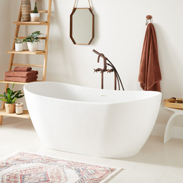 Winifred Resin Freestanding Tub - Matte Finish - Speckled White