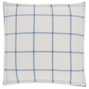 Newport 16" Square Box Throw Pillow - Alta Sky Blue/White