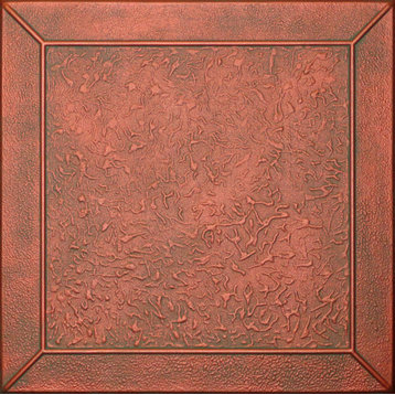 19.6"x19.6" Styrofoam Glue Up Ceiling Tiles R27, Copper Patina