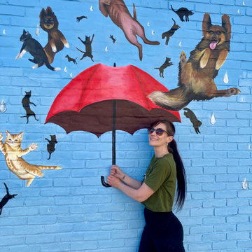 Raining Cats and Dogs Veterinary Clinic Mural