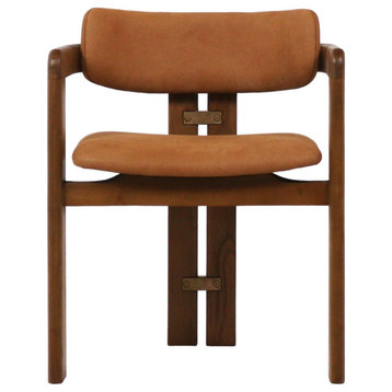 Pamplona Teak Dining Chair with Nubuck Leather