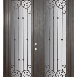 Valencia 72x96 Forged Iron Double Door 14 Gauge Steel - Front Doors