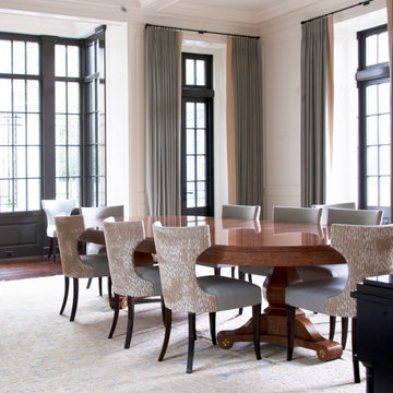 Classical Dining room with metal French doors