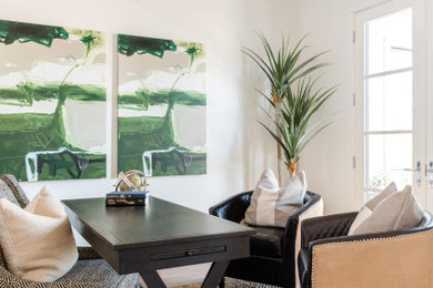 Inspiration for a rustic home office remodel in Sacramento