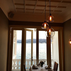 &Uuml;fleme Cam Sarkıt - Pendant Lighting