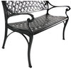 Contemporary Patio Bench, Checkered Design With Inward Sloped Seat, Black