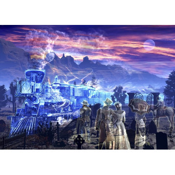 Ghost Train Picking Up Some Ghosts At A Graveyard, Print