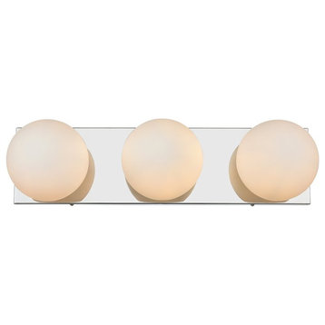 Living District Jaylin 3 Light Bath Sconce, Chrome/Frosted White - LD7303W22CH
