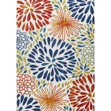 nuLOOM Indoor/Outdoor Floret Boho Country and Floral, Multi 2'6"x10' Runner