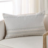 Velika Striped Light Blue/ Cream Pillow, 13"x21", Polyester Fill