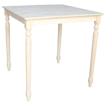 Solid Wood Top Table - Turned Legs