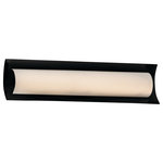 Justice Design Group - Fusion Lineate 22" Linear LED Bath Bar, Matte Black, Opal Shade - Fusion - Lineate 22" Linear LED Bath Bar - Matte Black Finish - Opal Shade