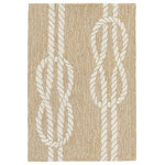 Liora Manne - Capri Ropes Indoor/Outdoor Rug, Neutral, 2'x3' - This hand-hooked area rug features a neutral beige background with a simple white rope with a nautical rope detail. A classic, coastal motif, this design will effortlessly compliment any space inside or outside your home.  Made in China from a polyester acrylic blend, the Capri Collection is hand tufted to create bright multi-toned detailed designs with a high-quality finish. The material is flatwoven, weather resistant and treated for added fade resistant making this the perfect rug for indoor or outdoor placement. This soft, durable piece is ideal for your patio, sunroom and those high traffic areas such as your entryway, kitchen, dining room and living room. A fresh take on nautical style, these area rugs range in style from coastal to tropical motifs that beautifully accent your home decor. Limiting exposure to rain, moisture and direct sun will prolong rug life.