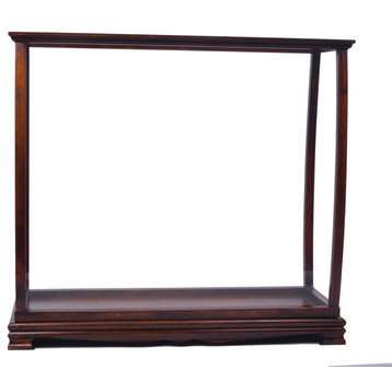 13" Dark Brown And Clear Glass Standard Display Stand