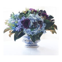 Hydrangeas Pastel Elegance Centerpiece - Artificial Flowers Plants And Trees