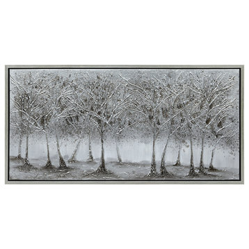 Solitary Field Tree Textured Metallic Hand Painted Wall Art by Martin Edwards