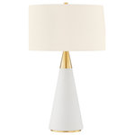 Mitzi - 1 Light Table Lamp, White - Jen is a beautiful, natural way to bring the allover same materiality trend to a room. The linen adds texture and intrigue to the mid-century modern design, making this sculptural table lamp feel very of the moment. Bring drama with the contrasting black linen base and white linen shade or go for something softer with the base and shade both in cream linen. Part of our Home Ec. x Mitzi Tastemakers collection.