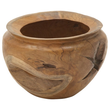Bohemian Brown Teak Wood Decorative Bowl 75551