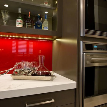 Black and Red Contemporary Kitchen