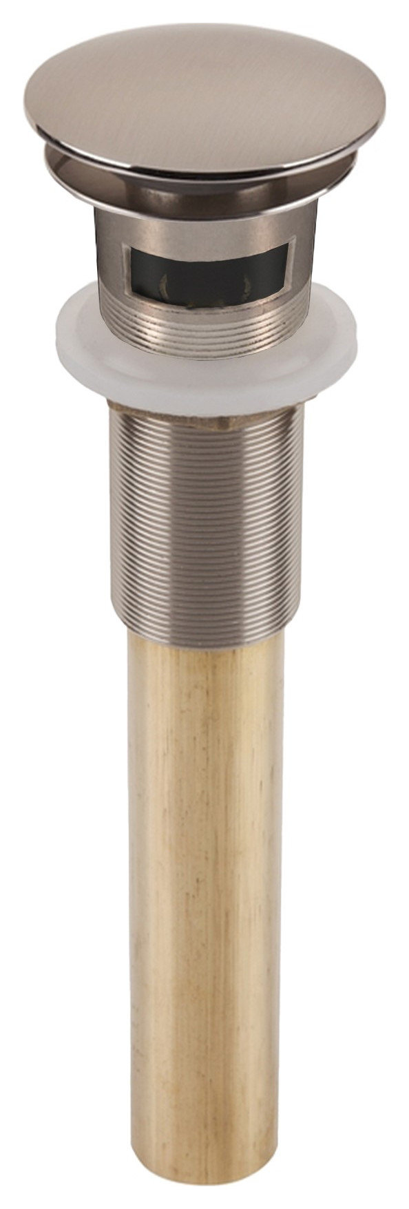 SinkSense 1.5" Pop-Up Sink Drain, Nickel, Overflow
