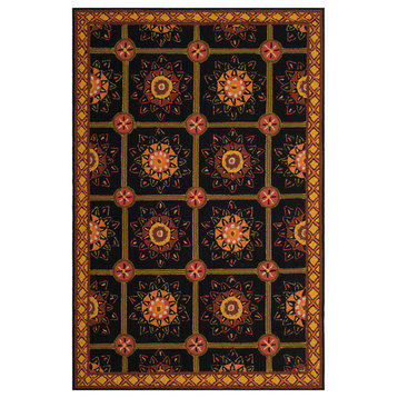 Safavieh Easy Care Collection EZC711 Rug, Black/Yellow, 3'x5'
