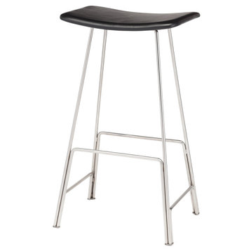 Kirsten Counter Stool, Black Leather
