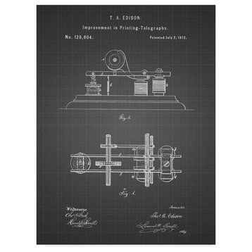 "Edison Printing Telegraph Patent Art" by Cole Borders, Canvas Art, 47"x35"