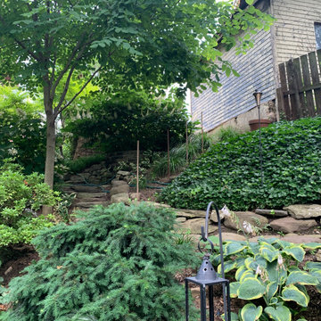 Sensitive Stonework on Steep Hillside Garden