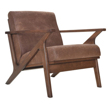 Omax Decor Zola Lounge Chair, Mocha/Walnut