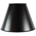 HomeConcept - Bold With True Lining Hard Back, Black Parchment - Home Concept Signature Shades  feature the finest premium hardback parchment.   Durable parchment means your new lampshade will last for decades. It wont get brittle from smoke or sunlight like less expensive paper shades.  Heavy brass and steel frames means your shades can withstand abuse from kids and pets. It's a difference you can feel when you lift it. This hardback empire shade has a black with gold lining. The dark blocks most light from illuminating the shade, but the gold lining reflects the light up and down to light up the space.   Black Gold-Lined paper, an elegant addition to your home  Handcrafted by experienced designers, each shade is unique  Top quality lampshade, popular with designers and hotels  Heavy brass and steel frames mean you can feel the difference when you lift it.   Why? Because your home is worth it! Product details: This hardback empire shade has a black with gold lining thick finish. The dark finish blocks most light from illuminating the shade, but the gold lining reflects the light up and down to light up the space.    Thick Bold Black with Gold Lining Finish  Shade Dimensions: 8 Top x 16 Bottom x 12 Slant Height  Please measure your existing shade, a new harp may be needed for a proper fit.  Shade has a1 Spider Drop  Fits best with a 10 harp.