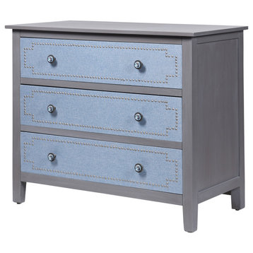 Dann Foley 3-Drawer Lifestyle Chest Gray and Blue Finish