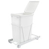 White Steel Pull Out Waste/Trash Container, 10.63"Wx22"Dx19"H