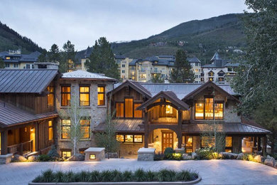 Inspiration for a rustic home design remodel in Denver
